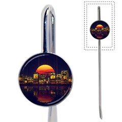 Abstract City Retro Sunset Night Book Mark