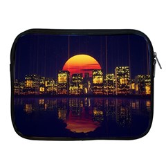 Abstract City Retro Sunset Night Apple Ipad 2/3/4 Zipper Cases by Bedest