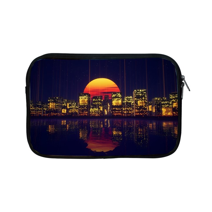 Abstract City Retro Sunset Night Apple iPad Mini Zipper Cases