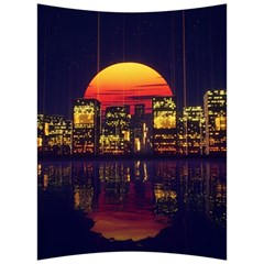 Abstract City Retro Sunset Night Back Support Cushion by Bedest