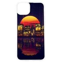 Abstract City Retro Sunset Night Iphone 15 Pro Tpu Uv Print Case