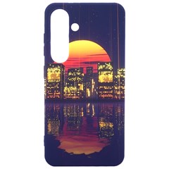 Abstract City Retro Sunset Night Samsung Galaxy S24 6 2 Inch Black Tpu Uv Case by Bedest