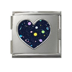 Aesthetic Outer Space Cartoon Art Mega Link Heart Italian Charm (18mm)