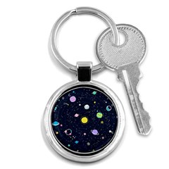 Aesthetic Outer Space Cartoon Art Key Chain (round) by Bedest