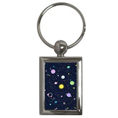 Aesthetic Outer Space Cartoon Art Key Chain (rectangle) by Bedest