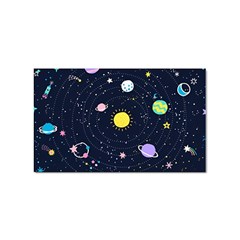 Aesthetic Outer Space Cartoon Art Sticker (rectangular) by Bedest