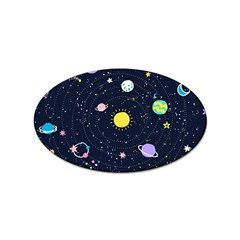 Aesthetic Outer Space Cartoon Art Sticker Oval (100 Pack) by Bedest