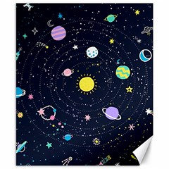 Aesthetic Outer Space Cartoon Art Canvas 8  X 10  by Bedest