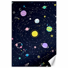 Aesthetic Outer Space Cartoon Art Canvas 12  X 18  by Bedest