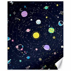 Aesthetic Outer Space Cartoon Art Canvas 16  X 20  by Bedest