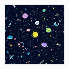 Aesthetic Outer Space Cartoon Art Medium Glasses Cloth by Bedest