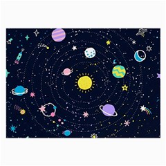 Aesthetic Outer Space Cartoon Art Large Glasses Cloth by Bedest