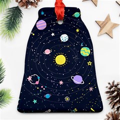 Aesthetic Outer Space Cartoon Art Bell Ornament (two Sides)