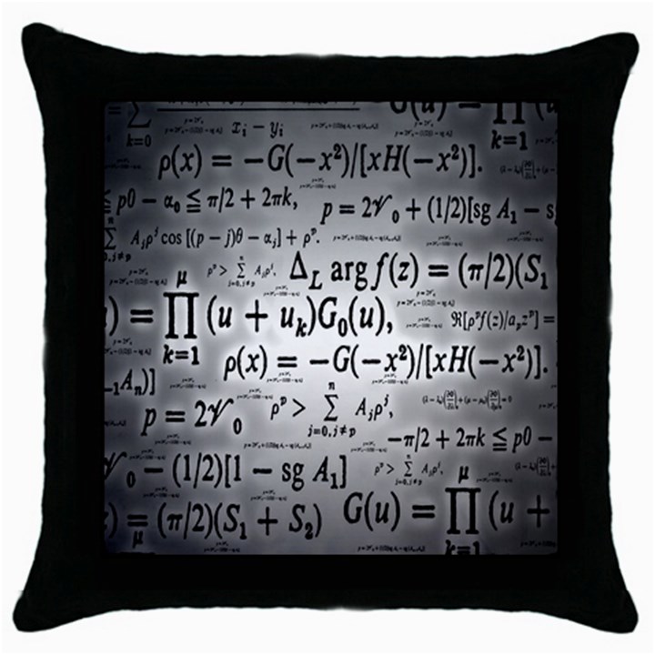 Math Formula Throw Pillow Case (Black)