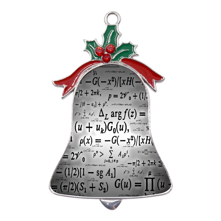 Math Formula Metal Holly Leaf Bell Ornament