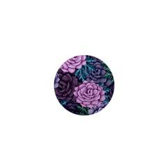 Purple Rose Retro Floral Flower 1  Mini Buttons by Bedest