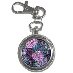 Purple Rose Retro Floral Flower Key Chain Watches by Bedest