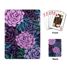 Purple Rose Retro Floral Flower Playing Cards Single Design (rectangle)