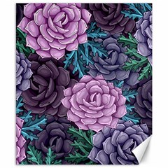 Purple Rose Retro Floral Flower Canvas 8  X 10  by Bedest