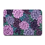 Purple Rose Retro Floral Flower Small Doormat 24 x16  Door Mat