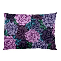 Purple Rose Retro Floral Flower Pillow Case by Bedest