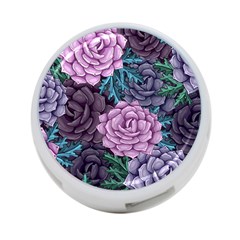 Purple Rose Retro Floral Flower 4-port Usb Hub (one Side) by Bedest