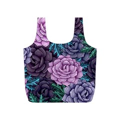 Purple Rose Retro Floral Flower Full Print Recycle Bag (s) by Bedest