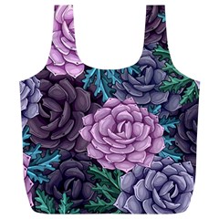 Purple Rose Retro Floral Flower Full Print Recycle Bag (xl) by Bedest