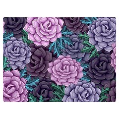 Purple Rose Retro Floral Flower Two Sides Premium Plush Fleece Blanket (baby Size) by Bedest