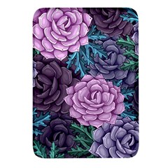 Purple Rose Retro Floral Flower Rectangular Glass Fridge Magnet (4 Pack) by Bedest