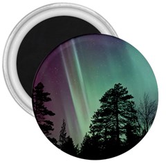 Silhouette Of Aurora Borealis 3  Magnets by Bedest