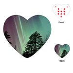 Silhouette Of Aurora Borealis Playing Cards Single Design (Heart) Front