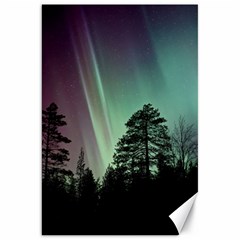 Silhouette Of Aurora Borealis Canvas 20  X 30  by Bedest