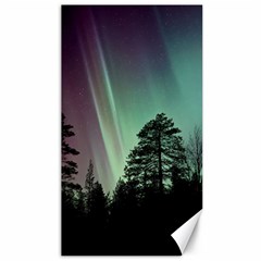 Silhouette Of Aurora Borealis Canvas 40  X 72  by Bedest