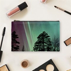 Silhouette Of Aurora Borealis Cosmetic Bag (medium) by Bedest