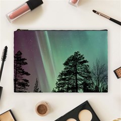 Silhouette Of Aurora Borealis Cosmetic Bag (large) by Bedest