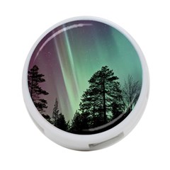 Silhouette Of Aurora Borealis 4-port Usb Hub (two Sides) by Bedest