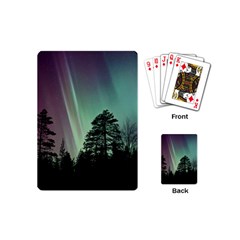 Silhouette Of Aurora Borealis Playing Cards Single Design (mini)