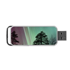 Silhouette Of Aurora Borealis Portable Usb Flash (two Sides) by Bedest