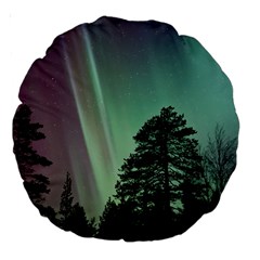 Silhouette Of Aurora Borealis Large 18  Premium Round Cushions by Bedest