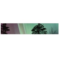 Silhouette Of Aurora Borealis Large Premium Plush Fleece Scarf 