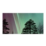 Silhouette Of Aurora Borealis Satin Wrap 35  x 70  Front