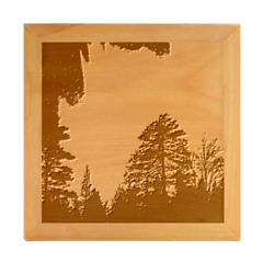 Silhouette Of Aurora Borealis Wood Photo Frame Cube by Bedest