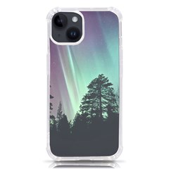 Silhouette Of Aurora Borealis Iphone 14 Tpu Uv Print Case by Bedest