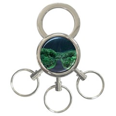 Jungle Road Hawaii Asphalt Mountains Green 3-ring Key Chain