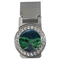 Jungle Road Hawaii Asphalt Mountains Green Money Clips (cz)  by Bedest