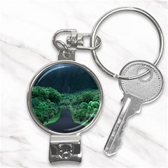 Jungle Road Hawaii Asphalt Mountains Green Nail Clippers Key Chain by Bedest