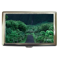 Jungle Road Hawaii Asphalt Mountains Green Cigarette Money Case by Bedest