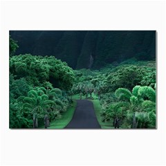 Jungle Road Hawaii Asphalt Mountains Green Postcards 5  X 7  (pkg Of 10) by Bedest