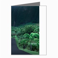 Jungle Road Hawaii Asphalt Mountains Green Greeting Card by Bedest